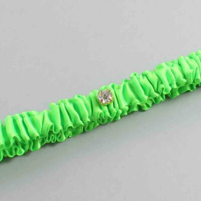 Acid Green Satin Wedding Garter / Solid Green Wedding Garters / Wedding Garter / Custom Wedding Garter / Bridal Garter / Prom Garter / Linda Joyce Couture / Personalized Garter / Personalized Wedding Garter / Personalized Prom Garter