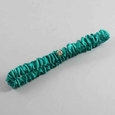 Parrot Green Satin Wedding Garter / Solid Teal Wedding Garters / Wedding Garter / Custom Wedding Garter / Bridal Garter / Prom Garter / Linda Joyce Couture / Personalized Garter / Personalized Wedding Garter / Personalized Prom Garter