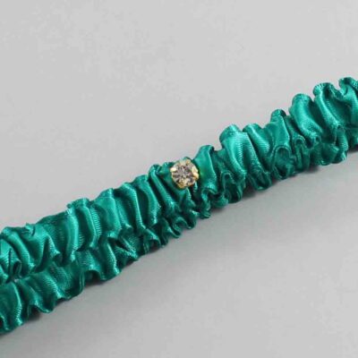 Parrot Green Satin Wedding Garter / Solid Teal Wedding Garters / Wedding Garter / Custom Wedding Garter / Bridal Garter / Prom Garter / Linda Joyce Couture / Personalized Garter / Personalized Wedding Garter / Personalized Prom Garter