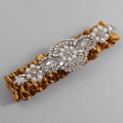 Topaz Wedding Garter / Solid Gold Wedding Garters / Charlotte # (783-783)-01-A06-Silver