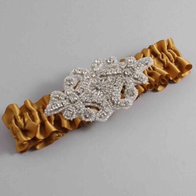 Topaz Wedding Garter / Solid Gold Wedding Garters / Heather # (783-783)-01-A07-Silver