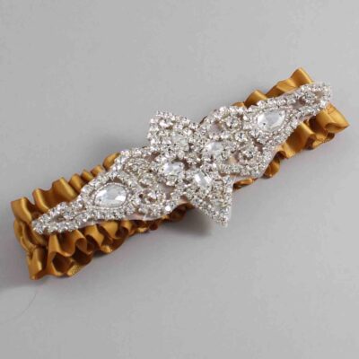 Topaz Wedding Garter / Solid Gold Wedding Garters / Lorine # (783-783)-01-A09-Silver