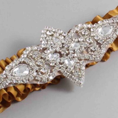 Topaz Wedding Garter / Solid Gold Wedding Garters / Lorine # (783-783)-01-A09-Silver