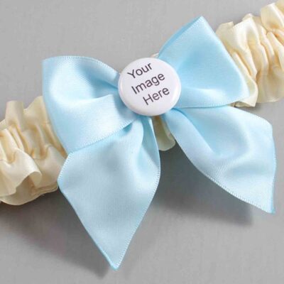 Ivory and Alice Blue Satin Wedding Garter / Ivory and Blue Wedding Garters / Wedding Garter / Custom Wedding Garter / Bridal Garter / Prom Garter / Linda Joyce Couture / Personalized Garter / Personalized Wedding Garter / Personalized Prom Garter