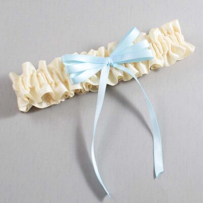 Ivory and Alice Blue Wedding Garter / Ivory Wedding Garters / Wedding Garter / Custom Wedding Garter / Bridal Garter / Prom Garter / Linda Joyce Couture / Personalized Garter / Personalized Wedding Garter / Personalized Prom Garter