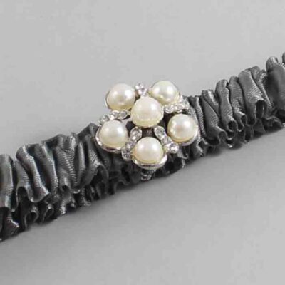 Metal Gray Satin Wedding Garter / Solid Gray Wedding Garters / Wedding Garter / Custom Wedding Garter / Bridal Garter / Prom Garter / Linda Joyce Couture / Personalized Garter / Personalized Wedding Garter / Personalized Prom Garter