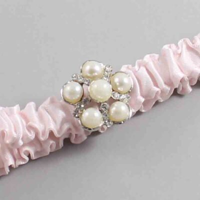 Sideshow Rose Satin Wedding Garter / Solid Pink Wedding Garters / Wedding Garter / Custom Wedding Garter / Bridal Garter / Prom Garter / Linda Joyce Couture / Personalized Garter / Personalized Wedding Garter / Personalized Prom Garter