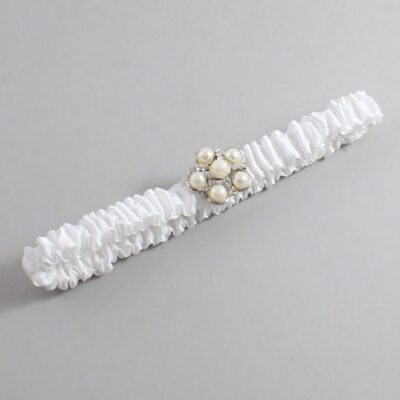 White Satin Wedding Garter / Solid White Wedding Garters / Wedding Garter / Custom Wedding Garter / Bridal Garter / Prom Garter / Linda Joyce Couture / Personalized Garter / Personalized Wedding Garter / Personalized Prom Garter