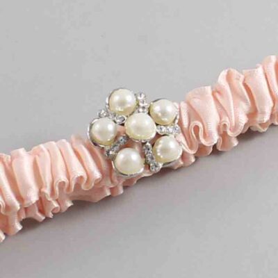Nude Satin Wedding Garter / Solid Orange Wedding Garters / Wedding Garter / Custom Wedding Garter / Bridal Garter / Prom Garter / Linda Joyce Couture / Personalized Garter / Personalized Wedding Garter / Personalized Prom Garter