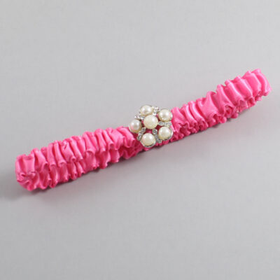 Persian Pink Satin Wedding Garter / Solid Pink Wedding Garters / Wedding Garter / Custom Wedding Garter / Bridal Garter / Prom Garter / Linda Joyce Couture / Personalized Garter / Personalized Wedding Garter / Personalized Prom Garter