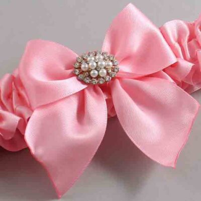 Pink Satin Wedding Garter / Solid Pink Wedding Garters / Wedding Garter / Custom Wedding Garter / Bridal Garter / Prom Garter / Linda Joyce Couture / Personalized Garter / Personalized Wedding Garter / Personalized Prom Garter
