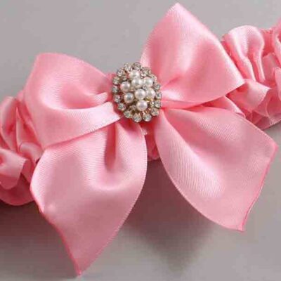 Pink Satin Wedding Garter / Solid Pink Wedding Garters / Wedding Garter / Custom Wedding Garter / Bridal Garter / Prom Garter / Linda Joyce Couture / Personalized Garter / Personalized Wedding Garter / Personalized Prom Garter