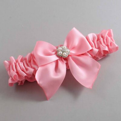 Pink Satin Wedding Garter / Solid Pink Wedding Garters / Wedding Garter / Custom Wedding Garter / Bridal Garter / Prom Garter / Linda Joyce Couture / Personalized Garter / Personalized Wedding Garter / Personalized Prom Garter
