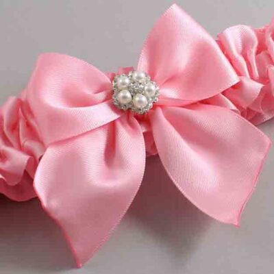 Pink Satin Wedding Garter / Solid Pink Wedding Garters / Wedding Garter / Custom Wedding Garter / Bridal Garter / Prom Garter / Linda Joyce Couture / Personalized Garter / Personalized Wedding Garter / Personalized Prom Garter