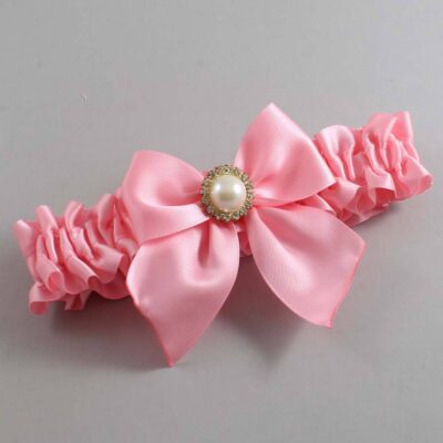 Pink Satin Wedding Garter / Solid Pink Wedding Garters / Wedding Garter / Custom Wedding Garter / Bridal Garter / Prom Garter / Linda Joyce Couture / Personalized Garter / Personalized Wedding Garter / Personalized Prom Garter