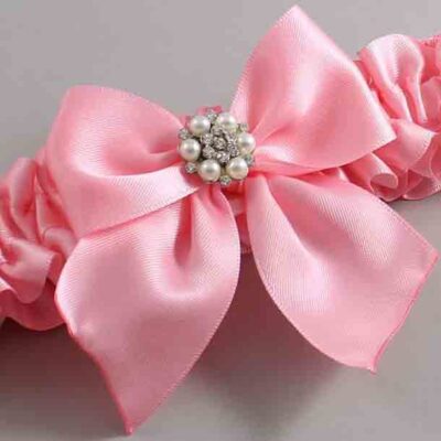 Pink Satin Wedding Garter / Solid Pink Wedding Garters / Wedding Garter / Custom Wedding Garter / Bridal Garter / Prom Garter / Linda Joyce Couture / Personalized Garter / Personalized Wedding Garter / Personalized Prom Garter