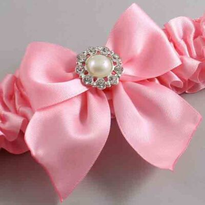 Pink Satin Wedding Garter / Solid Pink Wedding Garters / Wedding Garter / Custom Wedding Garter / Bridal Garter / Prom Garter / Linda Joyce Couture / Personalized Garter / Personalized Wedding Garter / Personalized Prom Garter