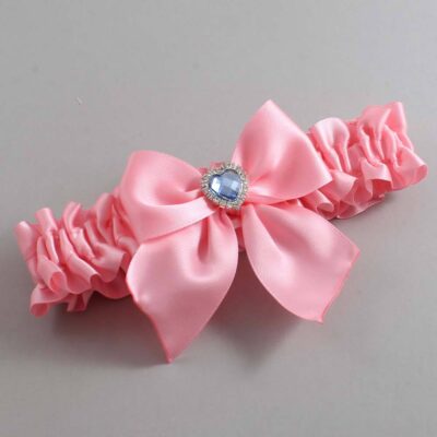 Pink Satin Wedding Garter / Solid Pink Wedding Garters / Wedding Garter / Custom Wedding Garter / Bridal Garter / Prom Garter / Linda Joyce Couture / Personalized Garter / Personalized Wedding Garter / Personalized Prom Garter