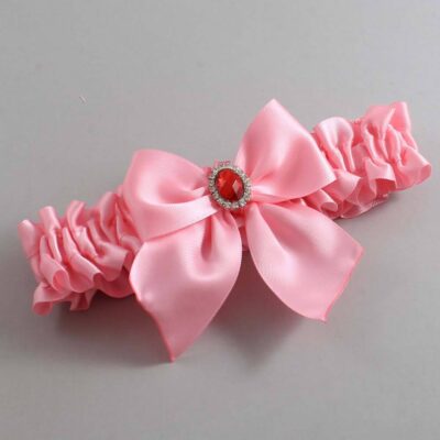 Pink Satin Wedding Garter / Solid Pink Wedding Garters / Wedding Garter / Custom Wedding Garter / Bridal Garter / Prom Garter / Linda Joyce Couture / Personalized Garter / Personalized Wedding Garter / Personalized Prom Garter