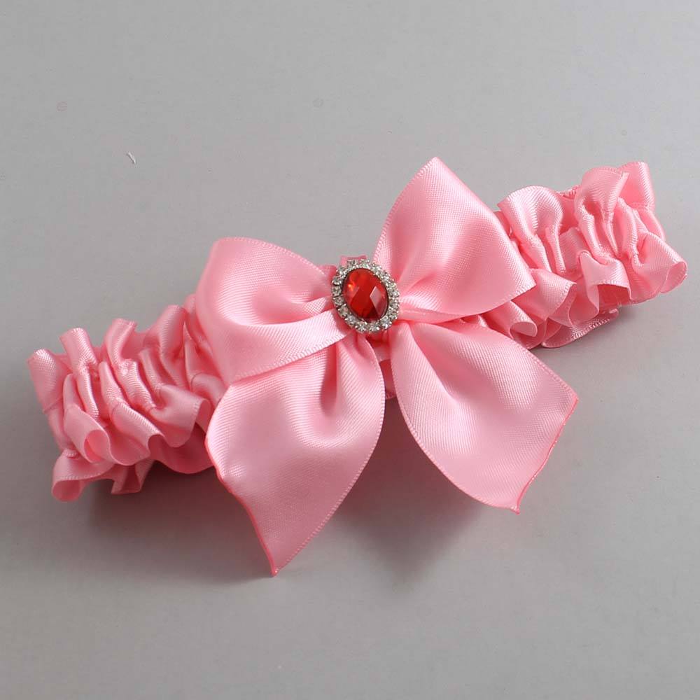 Pink Satin Wedding Garter / Solid Pink Wedding Garters / Wedding Garter / Custom Wedding Garter / Bridal Garter / Prom Garter / Linda Joyce Couture / Personalized Garter / Personalized Wedding Garter / Personalized Prom Garter
