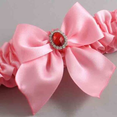 Pink Satin Wedding Garter / Solid Pink Wedding Garters / Wedding Garter / Custom Wedding Garter / Bridal Garter / Prom Garter / Linda Joyce Couture / Personalized Garter / Personalized Wedding Garter / Personalized Prom Garter