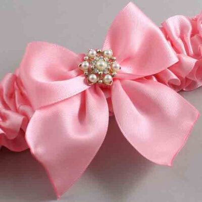 Pink Satin Wedding Garter / Solid Pink Wedding Garters / Wedding Garter / Custom Wedding Garter / Bridal Garter / Prom Garter / Linda Joyce Couture / Personalized Garter / Personalized Wedding Garter / Personalized Prom Garter