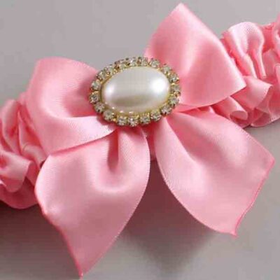 Pink Satin Wedding Garter / Solid Pink Wedding Garters / Wedding Garter / Custom Wedding Garter / Bridal Garter / Prom Garter / Linda Joyce Couture / Personalized Garter / Personalized Wedding Garter / Personalized Prom Garter