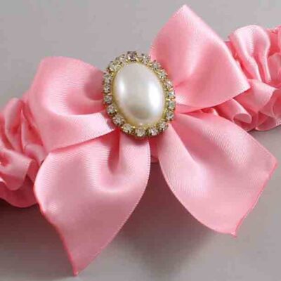 Pink Satin Wedding Garter / Solid Pink Wedding Garters / Wedding Garter / Custom Wedding Garter / Bridal Garter / Prom Garter / Linda Joyce Couture / Personalized Garter / Personalized Wedding Garter / Personalized Prom Garter