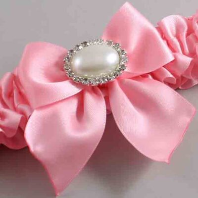 Pink Satin Wedding Garter / Solid Pink Wedding Garters / Wedding Garter / Custom Wedding Garter / Bridal Garter / Prom Garter / Linda Joyce Couture / Personalized Garter / Personalized Wedding Garter / Personalized Prom Garter