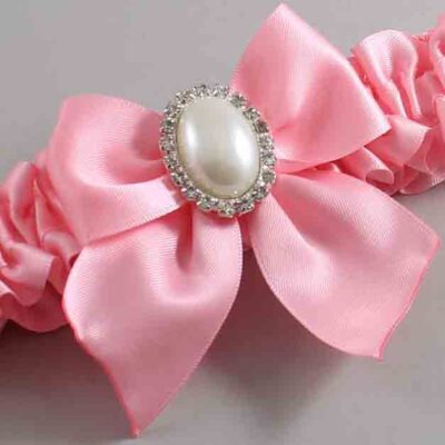 Pink Satin Wedding Garter / Solid Pink Wedding Garters / Wedding Garter / Custom Wedding Garter / Bridal Garter / Prom Garter / Linda Joyce Couture / Personalized Garter / Personalized Wedding Garter / Personalized Prom Garter