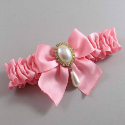 Pink Satin Wedding Garter / Solid Pink Wedding Garters / Wedding Garter / Custom Wedding Garter / Bridal Garter / Prom Garter / Linda Joyce Couture / Personalized Garter / Personalized Wedding Garter / Personalized Prom Garter
