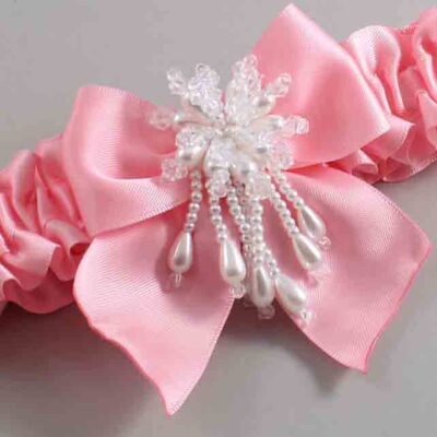 Pink Satin Wedding Garter / Solid Pink Wedding Garters / Wedding Garter / Custom Wedding Garter / Bridal Garter / Prom Garter / Linda Joyce Couture / Personalized Garter / Personalized Wedding Garter / Personalized Prom Garter