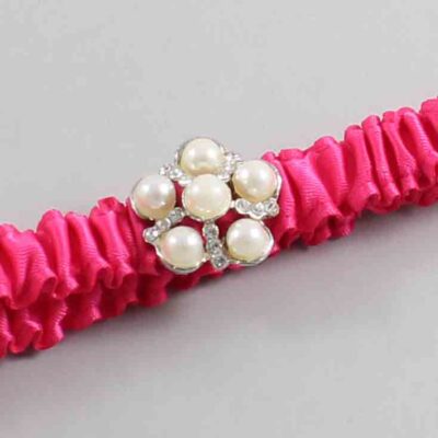 Hot Magenta Satin Wedding Garter / Solid Pink Wedding Garters / Wedding Garter / Custom Wedding Garter / Bridal Garter / Prom Garter / Linda Joyce Couture / Personalized Garter / Personalized Wedding Garter / Personalized Prom Garter