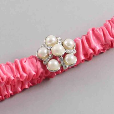 Coral Rose Satin Wedding Garter / Solid Pink Wedding Garters / Wedding Garter / Custom Wedding Garter / Bridal Garter / Prom Garter / Linda Joyce Couture / Personalized Garter / Personalized Wedding Garter / Personalized Prom Garter