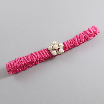Fuchsia Satin Wedding Garter / Solid Pink Wedding Garters / Wedding Garter / Custom Wedding Garter / Bridal Garter / Prom Garter / Linda Joyce Couture / Personalized Garter / Personalized Wedding Garter / Personalized Prom Garter