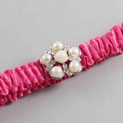 Fuchsia Satin Wedding Garter / Solid Pink Wedding Garters / Wedding Garter / Custom Wedding Garter / Bridal Garter / Prom Garter / Linda Joyce Couture / Personalized Garter / Personalized Wedding Garter / Personalized Prom Garter