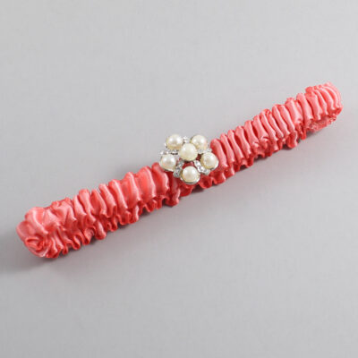 Light Coral Satin Wedding Garter / Solid Orange Wedding Garters / Wedding Garter / Custom Wedding Garter / Bridal Garter / Prom Garter / Linda Joyce Couture / Personalized Garter / Personalized Wedding Garter / Personalized Prom Garter