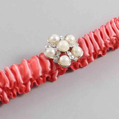 Light Coral Satin Wedding Garter / Solid Orange Wedding Garters / Wedding Garter / Custom Wedding Garter / Bridal Garter / Prom Garter / Linda Joyce Couture / Personalized Garter / Personalized Wedding Garter / Personalized Prom Garter