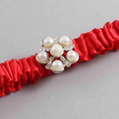 Hot Red Satin Wedding Garter / Solid Red Wedding Garters / Wedding Garter / Custom Wedding Garter / Bridal Garter / Prom Garter / Linda Joyce Couture / Personalized Garter / Personalized Wedding Garter / Personalized Prom Garter