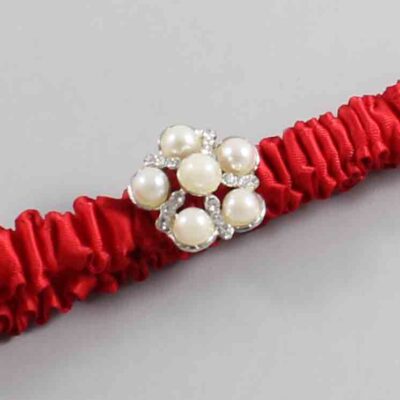 Red Satin Wedding Garter / Solid Red Wedding Garters / Wedding Garter / Custom Wedding Garter / Bridal Garter / Prom Garter / Linda Joyce Couture / Personalized Garter / Personalized Wedding Garter / Personalized Prom Garter