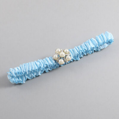 Alice Blue Satin Wedding Garter / Solid Blue Wedding Garters / Wedding Garter / Custom Wedding Garter / Bridal Garter / Prom Garter / Linda Joyce Couture / Personalized Garter / Personalized Wedding Garter / Personalized Prom Garter