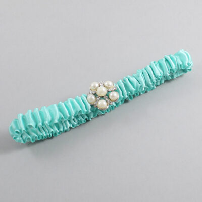 Aqua Satin Wedding Garter / Solid Teal Wedding Garters / Wedding Garter / Custom Wedding Garter / Bridal Garter / Prom Garter / Linda Joyce Couture / Personalized Garter / Personalized Wedding Garter / Personalized Prom Garter