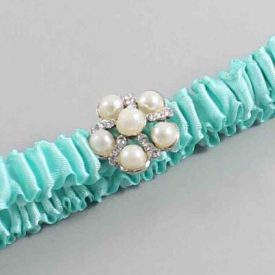 Aqua Satin Wedding Garter / Solid Teal Wedding Garters / Wedding Garter / Custom Wedding Garter / Bridal Garter / Prom Garter / Linda Joyce Couture / Personalized Garter / Personalized Wedding Garter / Personalized Prom Garter