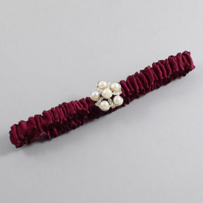 Wine Satin Wedding Garter / Solid Burgundy Wedding Garters / Wedding Garter / Custom Wedding Garter / Bridal Garter / Prom Garter / Linda Joyce Couture / Personalized Garter / Personalized Wedding Garter / Personalized Prom Garter