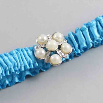 Turquoise Satin Wedding Garter / Solid Blue Wedding Garters / Wedding Garter / Custom Wedding Garter / Bridal Garter / Prom Garter / Linda Joyce Couture / Personalized Garter / Personalized Wedding Garter / Personalized Prom Garter