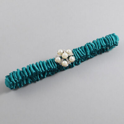 Jade Satin Wedding Garter / Solid Teal Wedding Garters / Wedding Garter / Custom Wedding Garter / Bridal Garter / Prom Garter / Linda Joyce Couture / Personalized Garter / Personalized Wedding Garter / Personalized Prom Garter