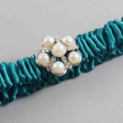 Jade Satin Wedding Garter / Solid Teal Wedding Garters / Wedding Garter / Custom Wedding Garter / Bridal Garter / Prom Garter / Linda Joyce Couture / Personalized Garter / Personalized Wedding Garter / Personalized Prom Garter