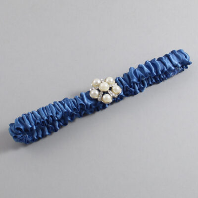 Smoke Blue Satin Wedding Garter / Solid Blue Wedding Garters / Wedding Garter / Custom Wedding Garter / Bridal Garter / Prom Garter / Linda Joyce Couture / Personalized Garter / Personalized Wedding Garter / Personalized Prom Garter