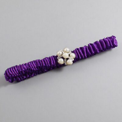 Ultra Violet Satin Wedding Garter / Solid Purple Wedding Garters / Wedding Garter / Custom Wedding Garter / Bridal Garter / Prom Garter / Linda Joyce Couture / Personalized Garter / Personalized Wedding Garter / Personalized Prom Garter