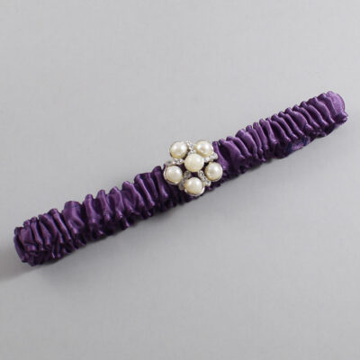 Amethyst Satin Wedding Garter / Solid Purple Wedding Garters / Wedding Garter / Custom Wedding Garter / Bridal Garter / Prom Garter / Linda Joyce Couture / Personalized Garter / Personalized Wedding Garter / Personalized Prom Garter